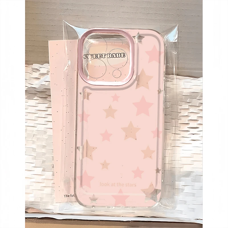 BANCA粉底闪亮星星适用iPhone16/15手机壳苹果14华为vivo小米oppo