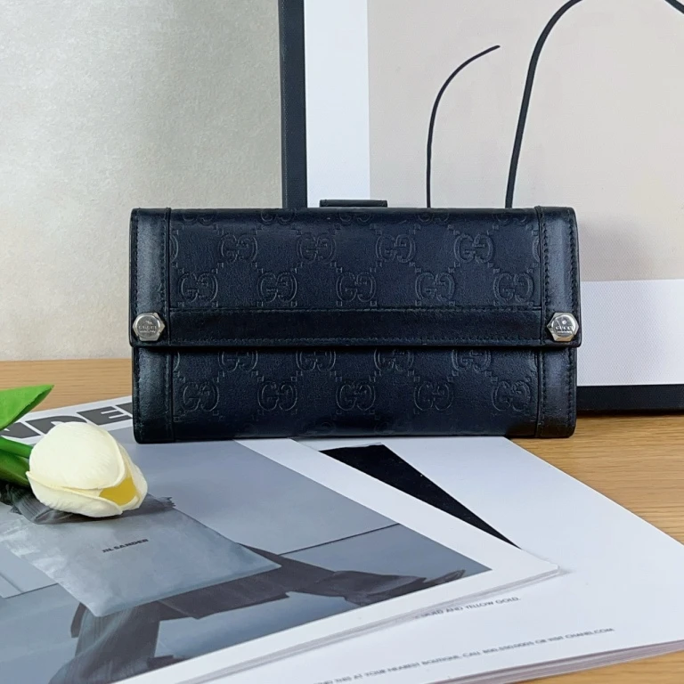 99新 GUCCI/古驰 古驰/Gucci 黑色印花钱包