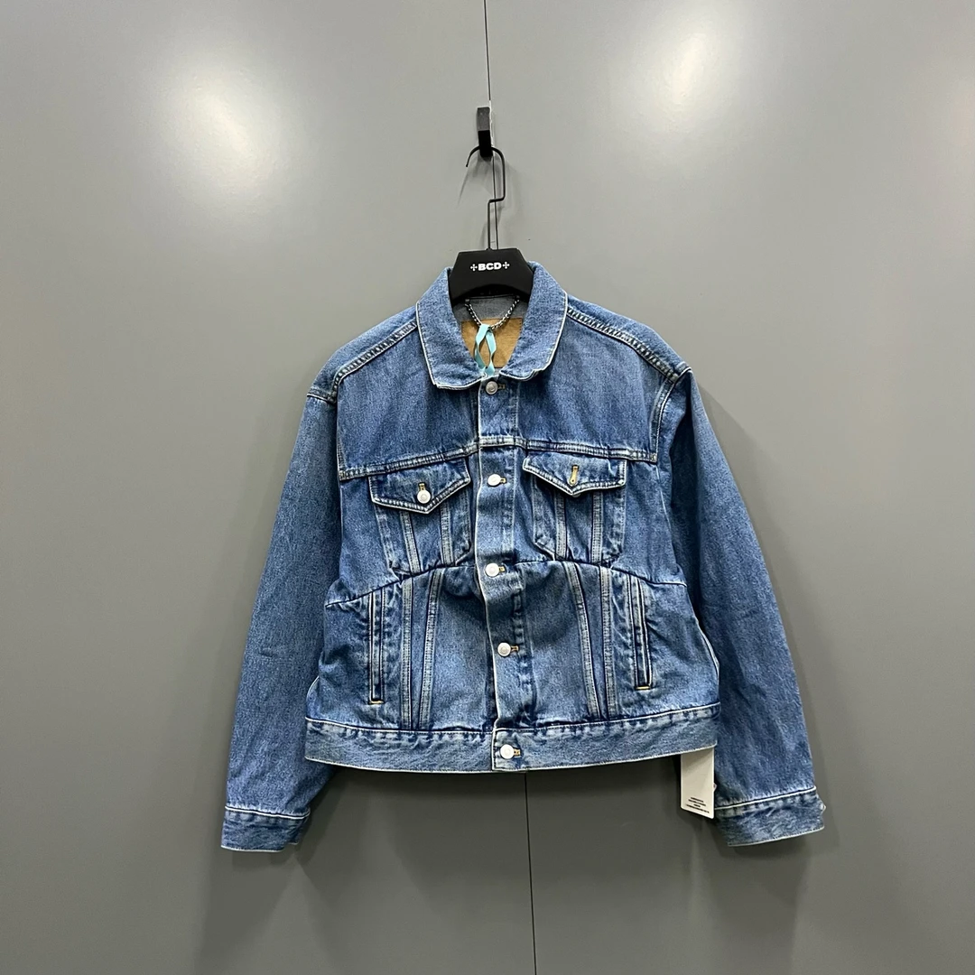 99新 Balenciaga/巴黎世家 (zz2)蓝色牛仔外套 34码 fg207061