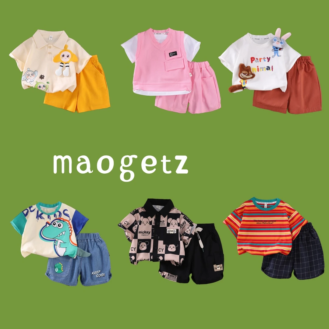 【夏款组合】小童夏季薄款透气t套装休闲打底半袖夏装儿童穿洋气搭