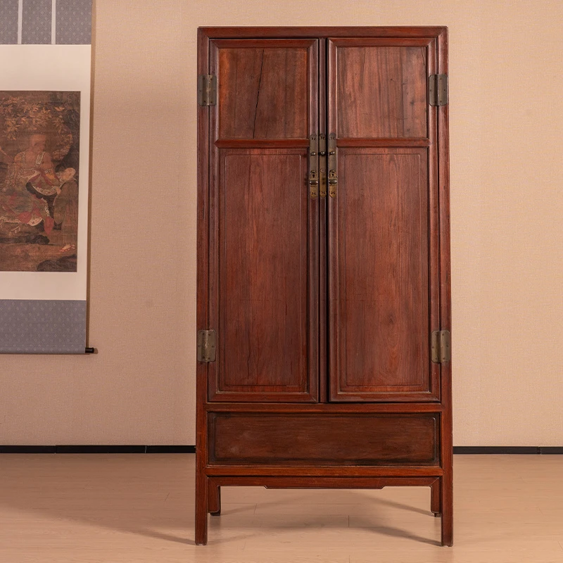 清代 红木三抹门带柜膛一封书式方角柜 古董家具