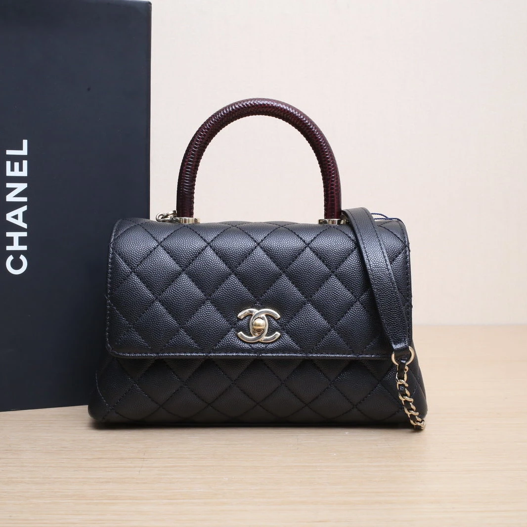 99新 Chanel/香奈儿 【娇】Coco Handle 小号 24cm 黑色 399388