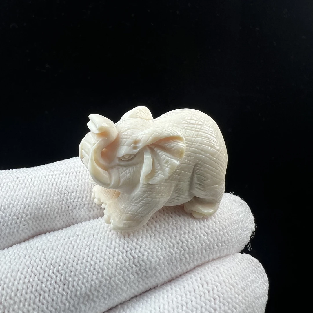 P9835天然猛犸牙小象18x31x21mm支持鉴定 假一罚四