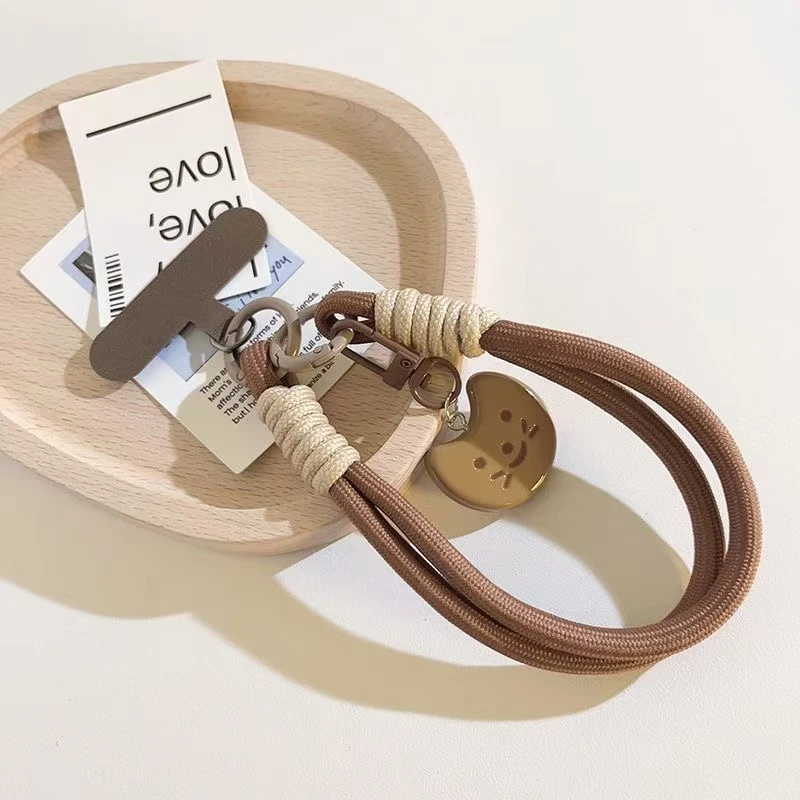 ins卡通猫咪小鱼挂件双链编织带含夹片通用手机挂绳ccd相机钥匙扣