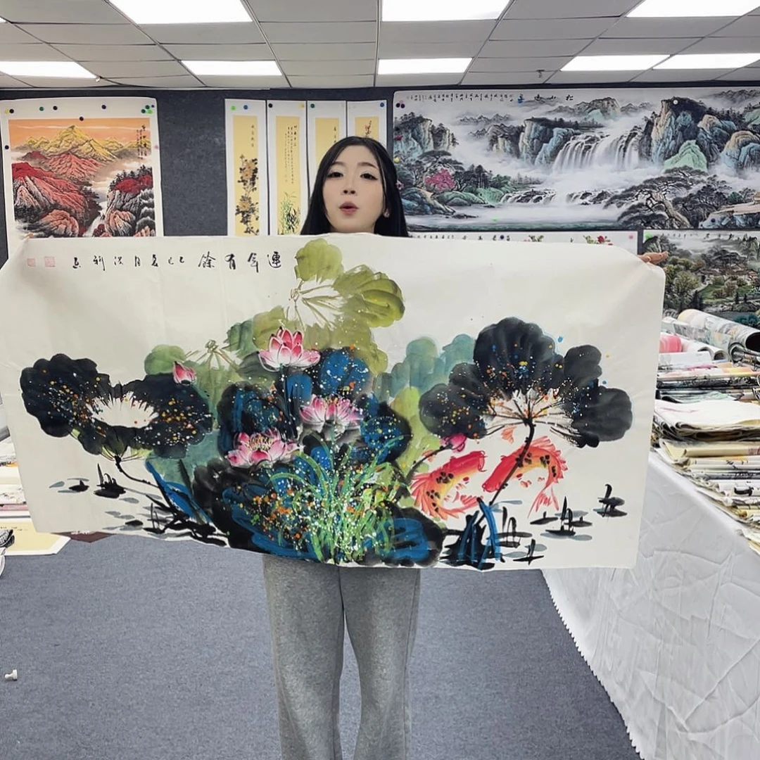 国画国画作品小姐姐放漏中