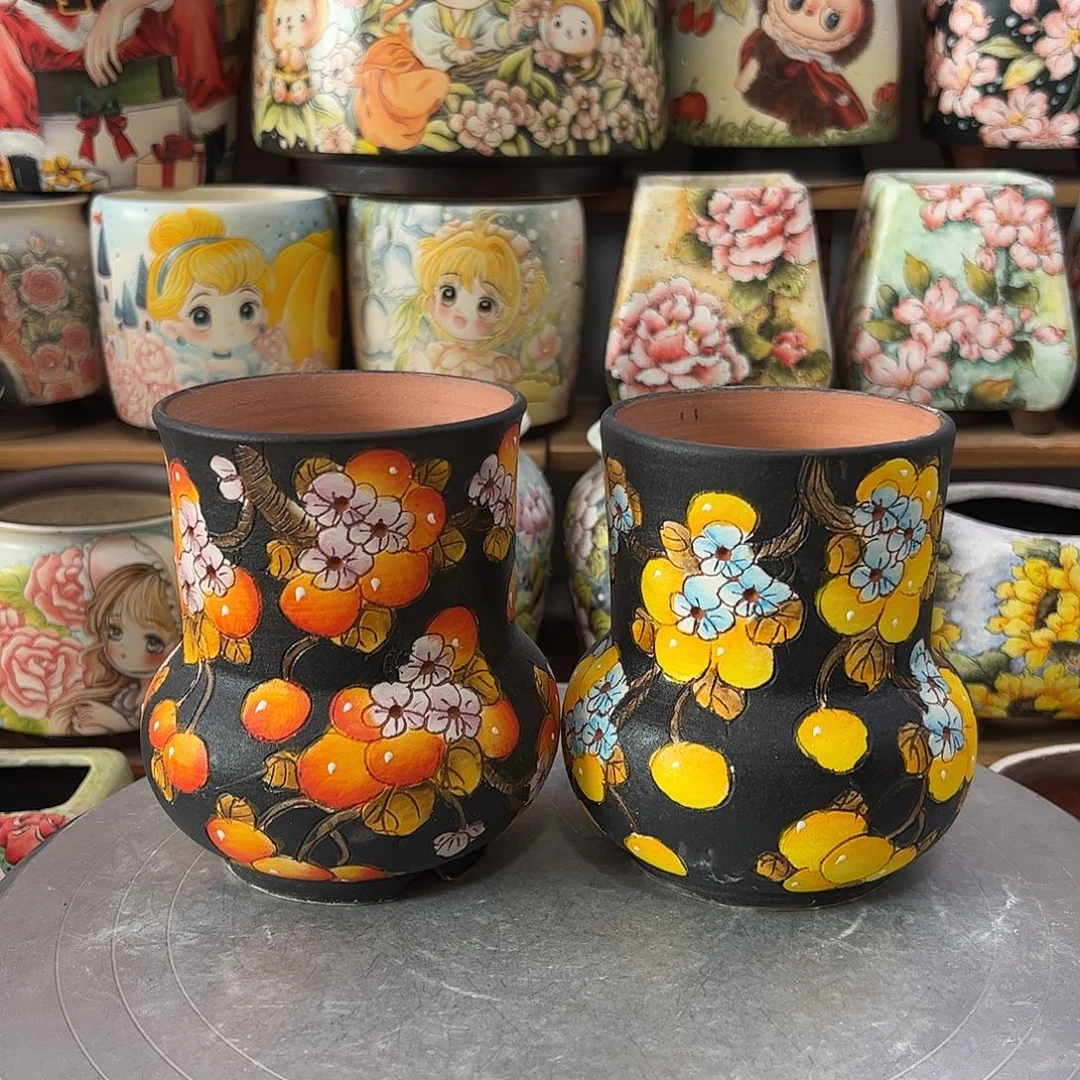 景德镇炫彩手绘口9高12