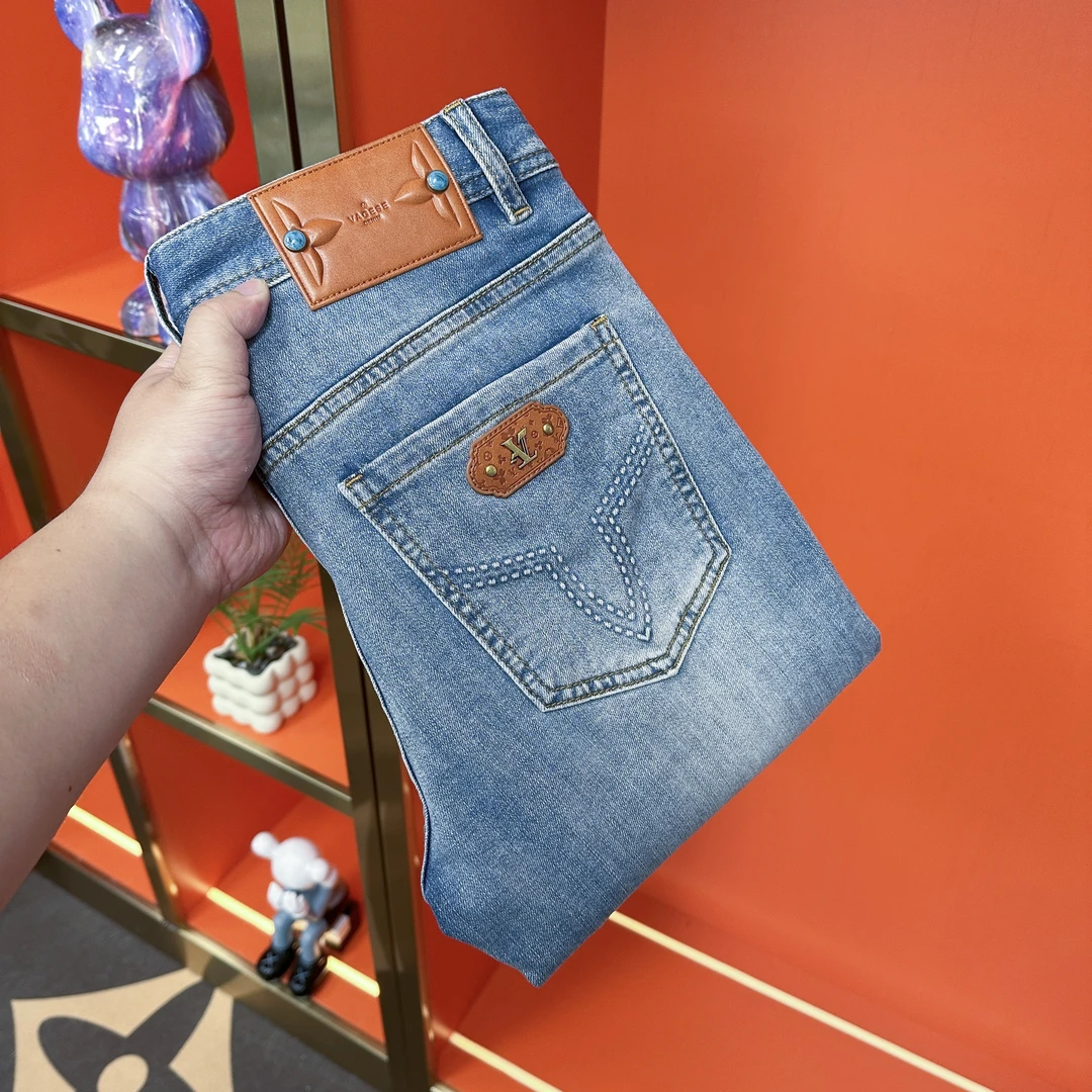 弹力免烫男欧美简约夏季牛仔裤裤子休闲百搭轻奢男装经典男士修身