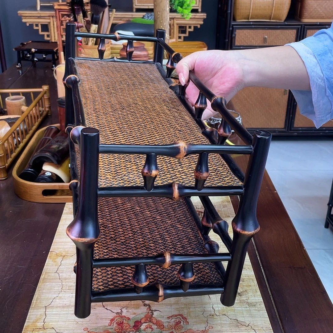 用***5筇竹双层杯架纯手工