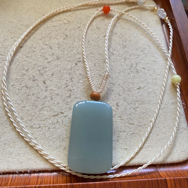 天然和田玉平安无事牌吊坠男女项链挂坠玉佩玉坠拍一发一