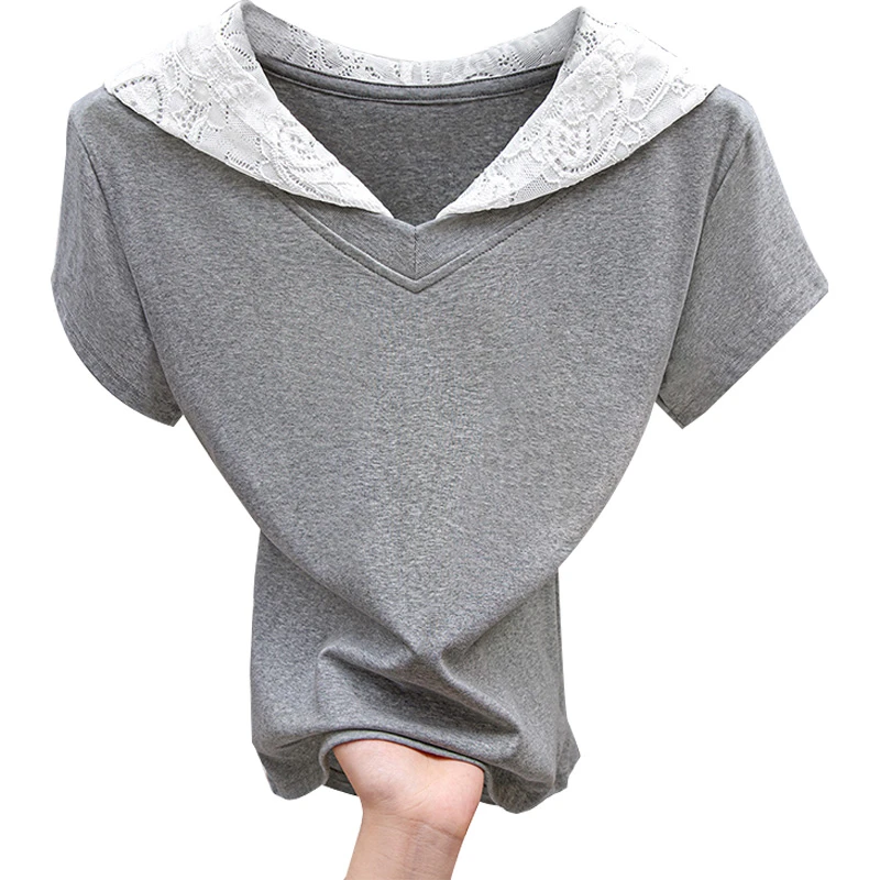 丝柏舍2025夏季新款女装文艺修身短袖短款套头连帽T恤S52X4157T