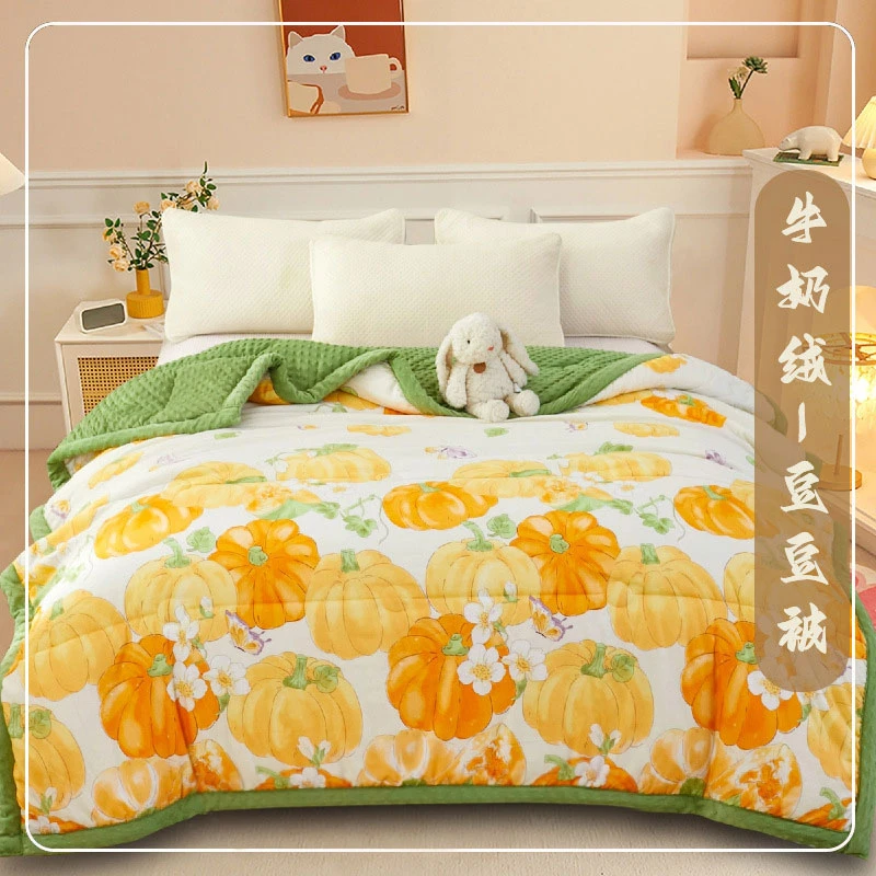预售新疆包邮可机洗水洗棉豆豆被绒豆豆被加厚保暖被春秋被宿舍被
