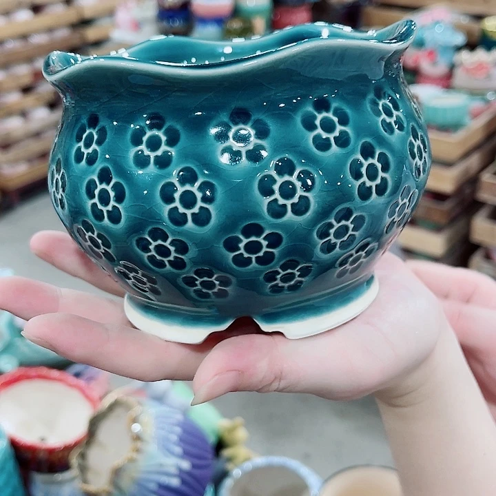 有孔，凑10元包邮陶瓷花盆发货！