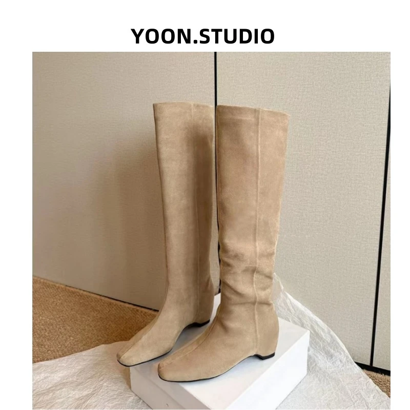 【YOON尹儿】5cm内增高时尚长筒时装靴高筒靴百搭方头秋冬6120