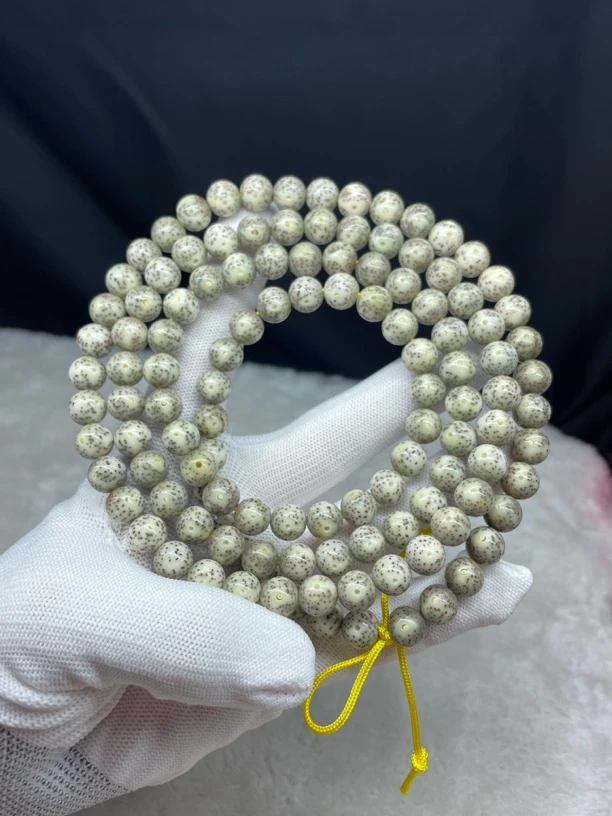 星月圆珠海南星月菩提石玉料稀散均匀星9圆珠108