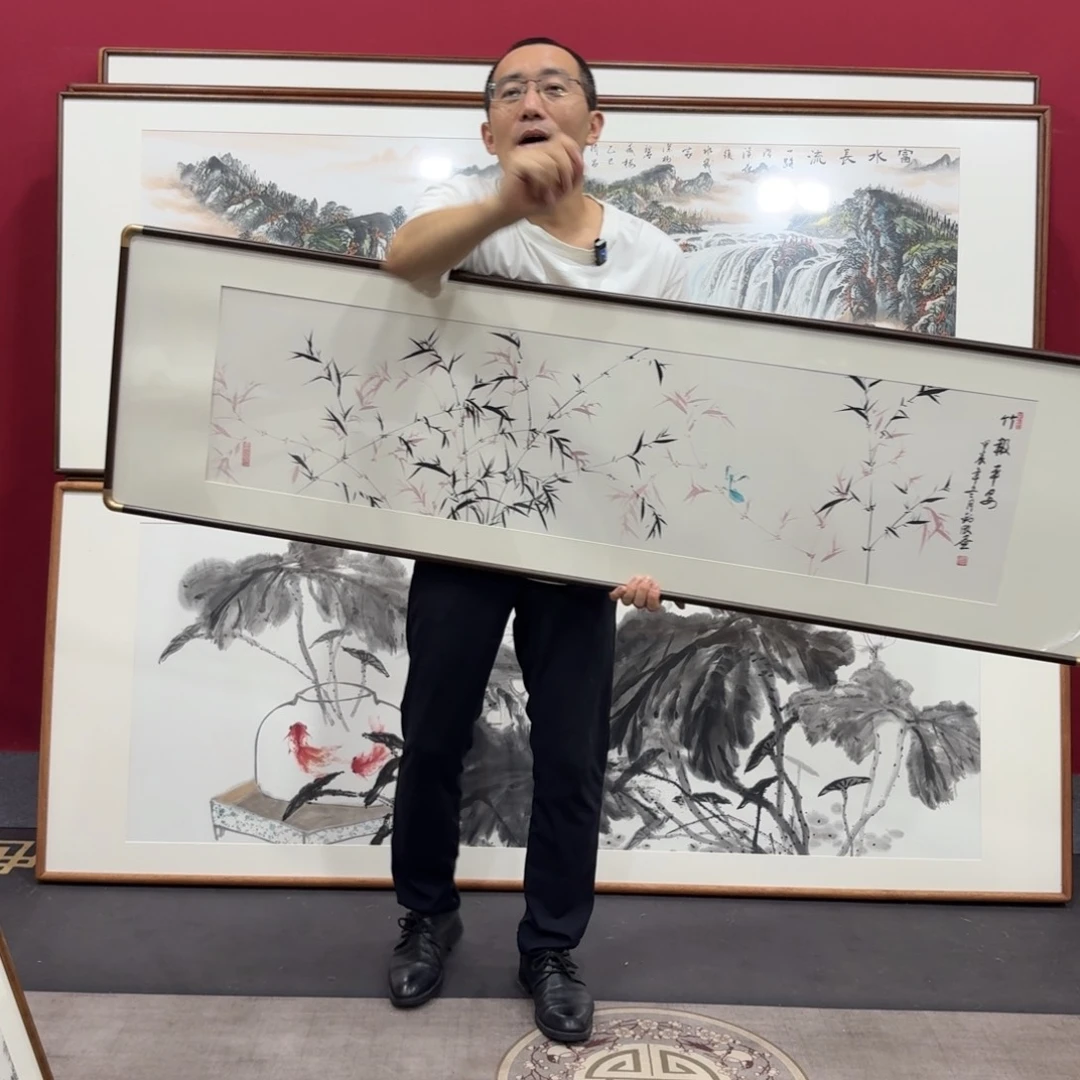 国画带框绘画160/45尺寸
