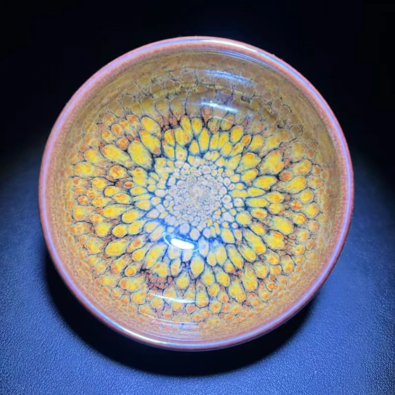 原矿原釉金鹧鸪铁胎建盏主人杯陶瓷杯建窑建盏喝茶茶杯