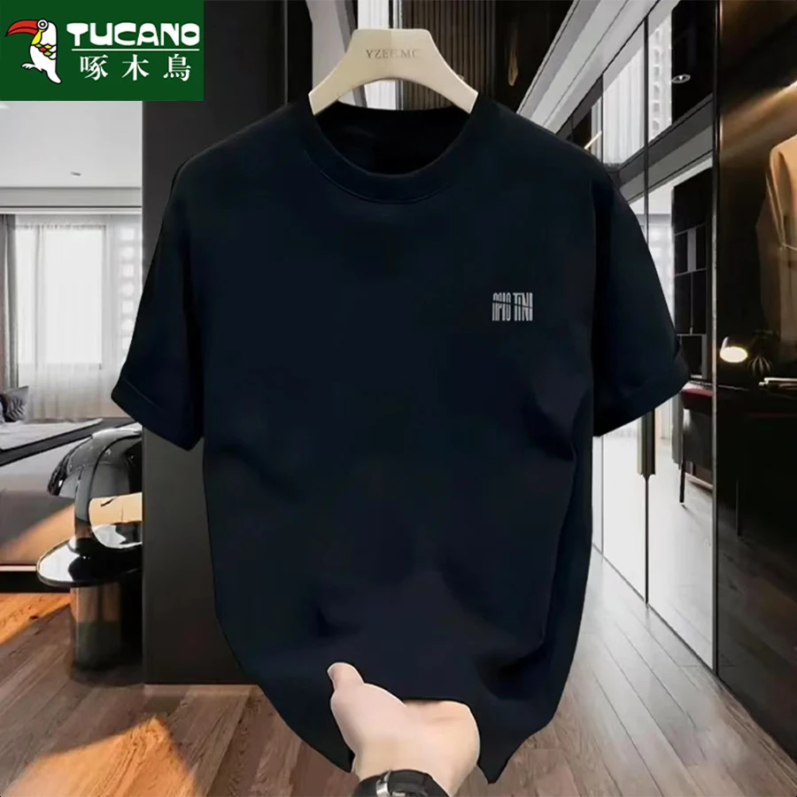 啄木鸟宽松型夏季圆领日常短袖印花T恤打底衫上衣学生韩版港风T恤