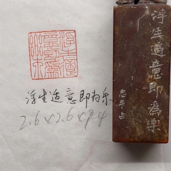 青田石印石浮生适意即为乐