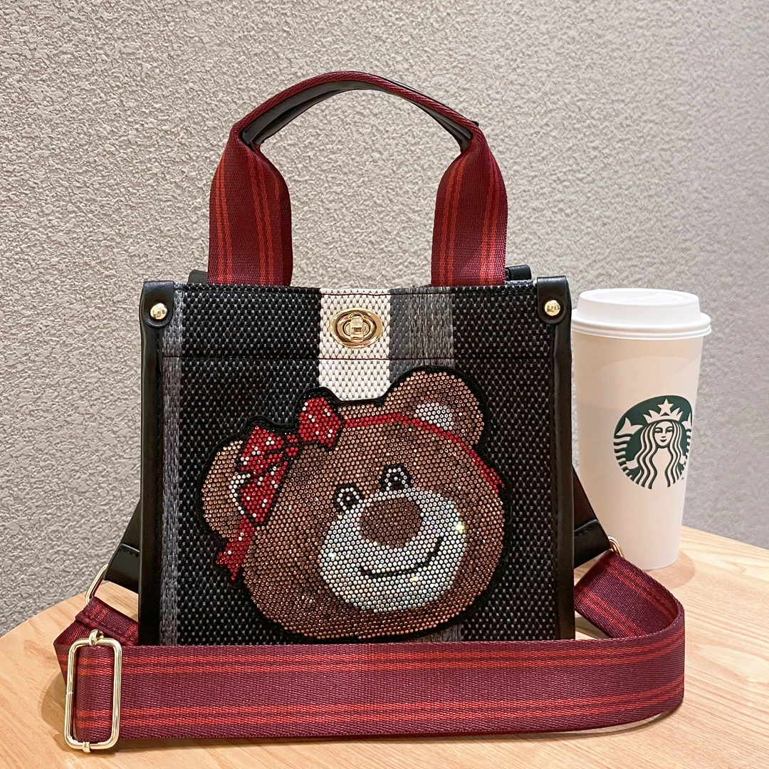 【黑白-小号购物袋】托特包手提包时尚休闲两用包百搭女包