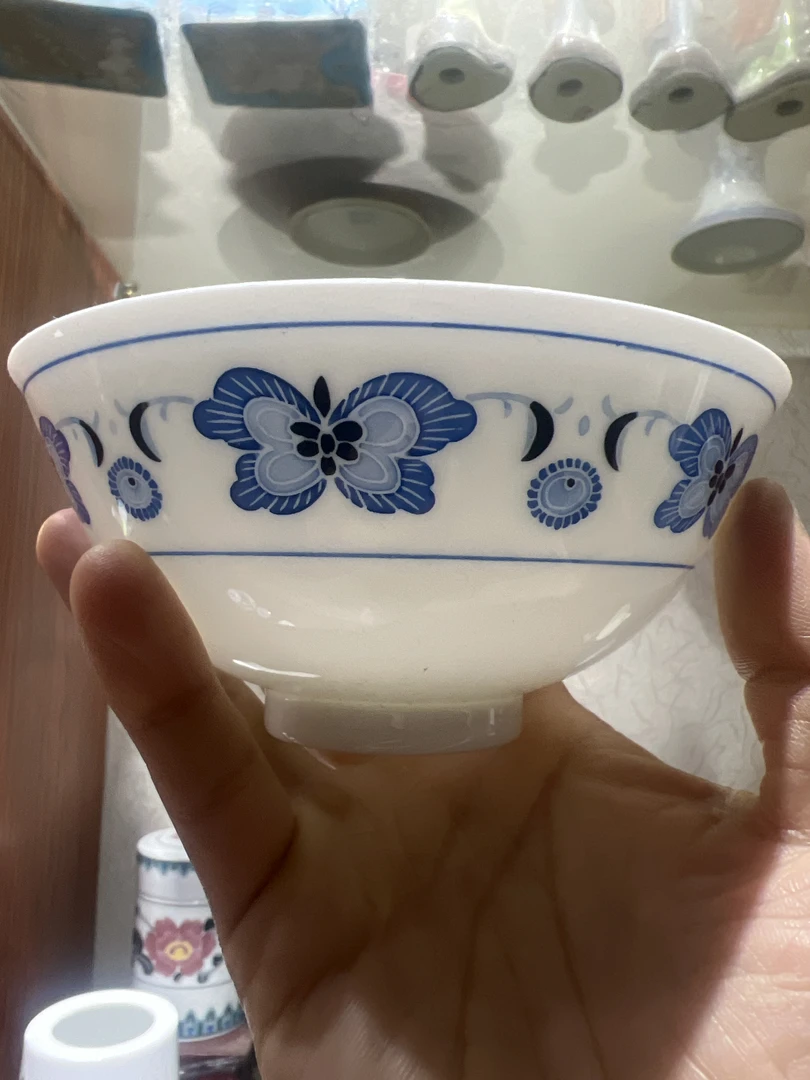 釉中彩，全手工胎手绘碗