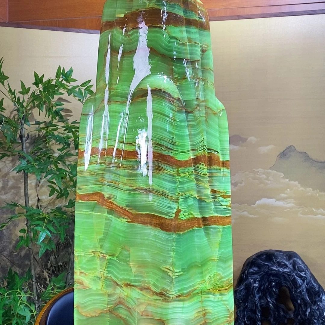 石材山水画作品摆件