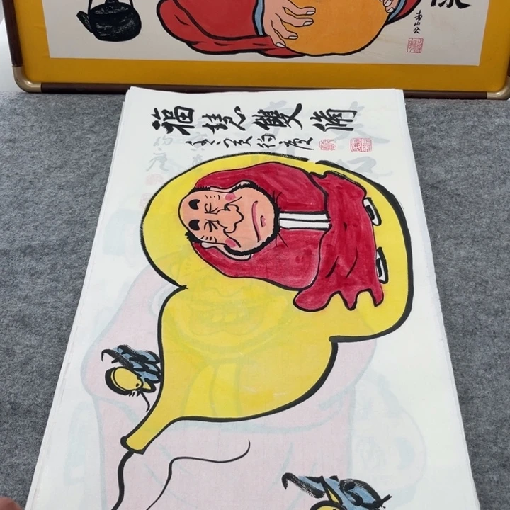 国画手绘禅意画一物一拍