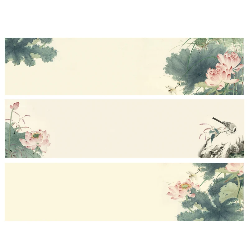 静德斋【四尺对开好运莲莲】半生半熟作品宣纸