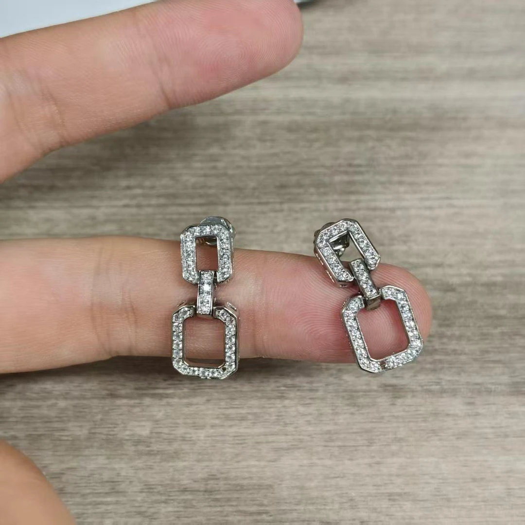 铜合金锆石耳饰 轻奢个性简约精致镶嵌高级感百搭耳环 GPC-5145