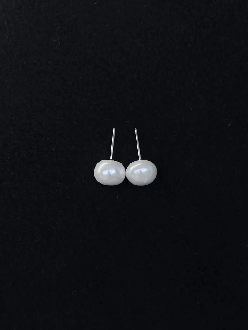 【木木琳专属】淡水无核珍珠耳钉馒头款（10-11mm)多样性发一 m037