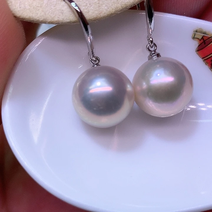 银S925镶嵌耳饰淡水珍珠