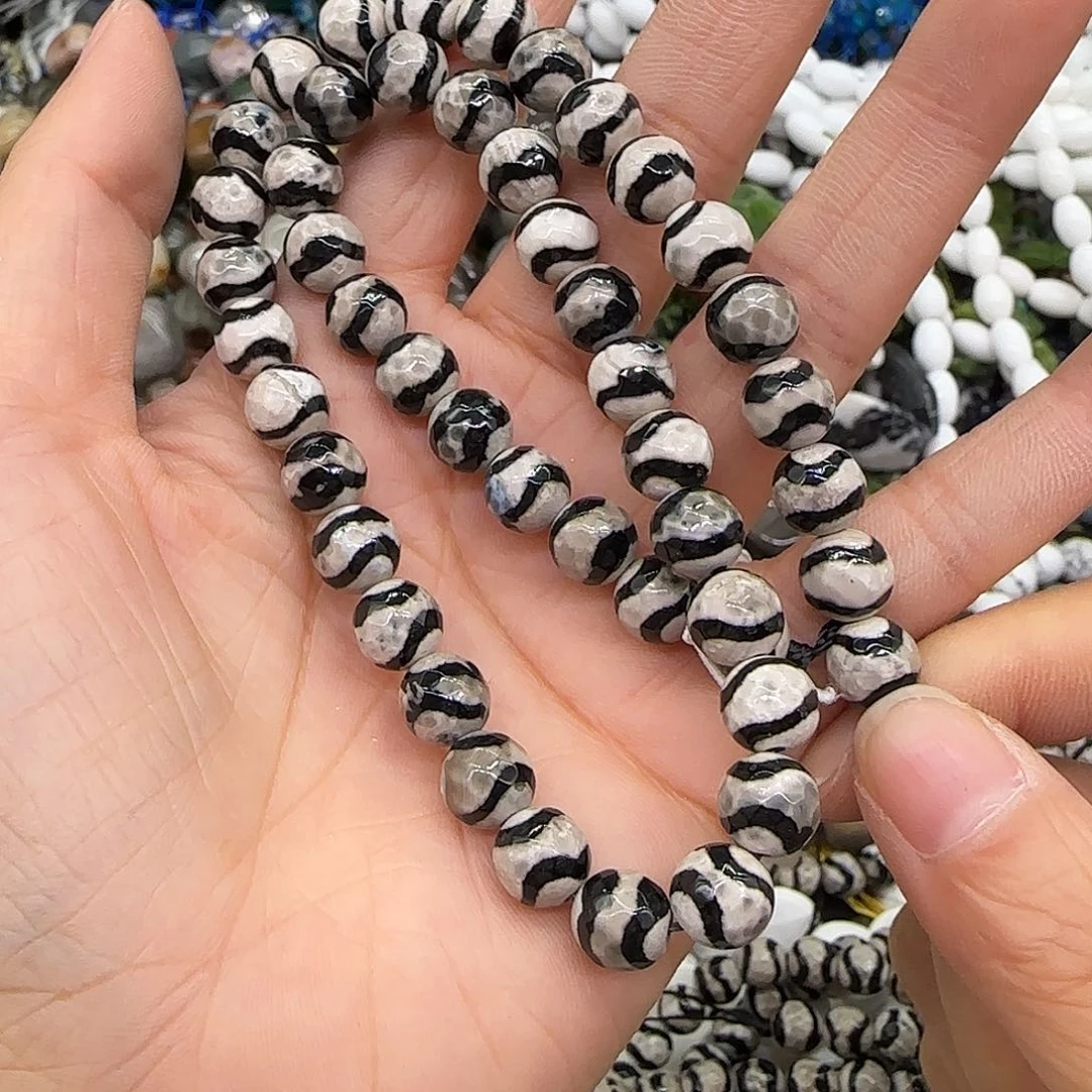 玛瑙/玉髓合金珠宝半成品玛瑙8mm一条