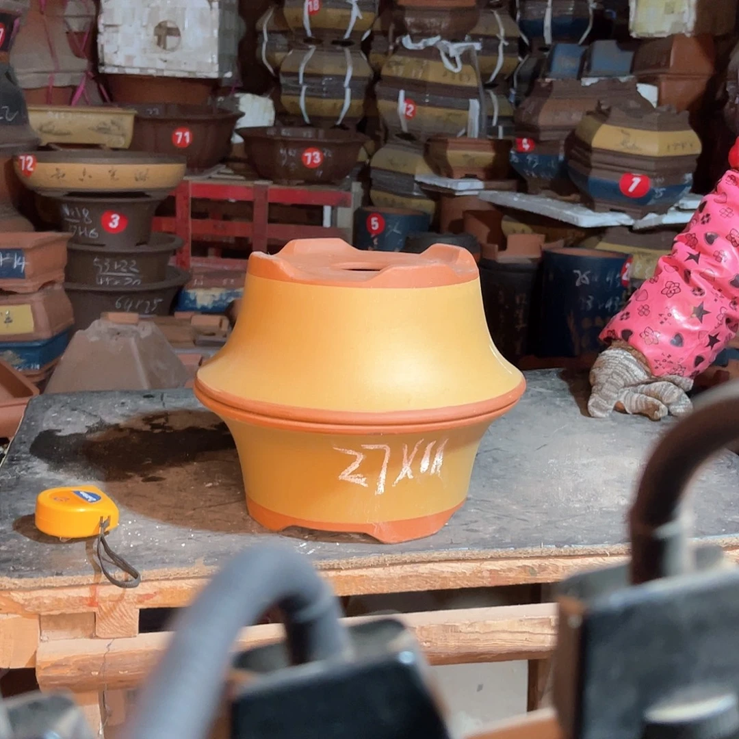 紫砂花盆四角碗盆两个