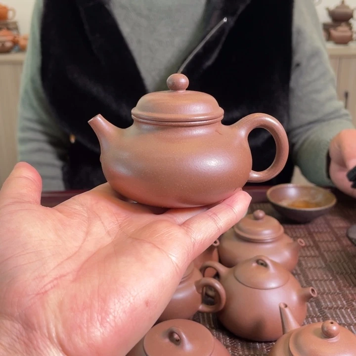 紫泥茶壶容天手工制作微堆