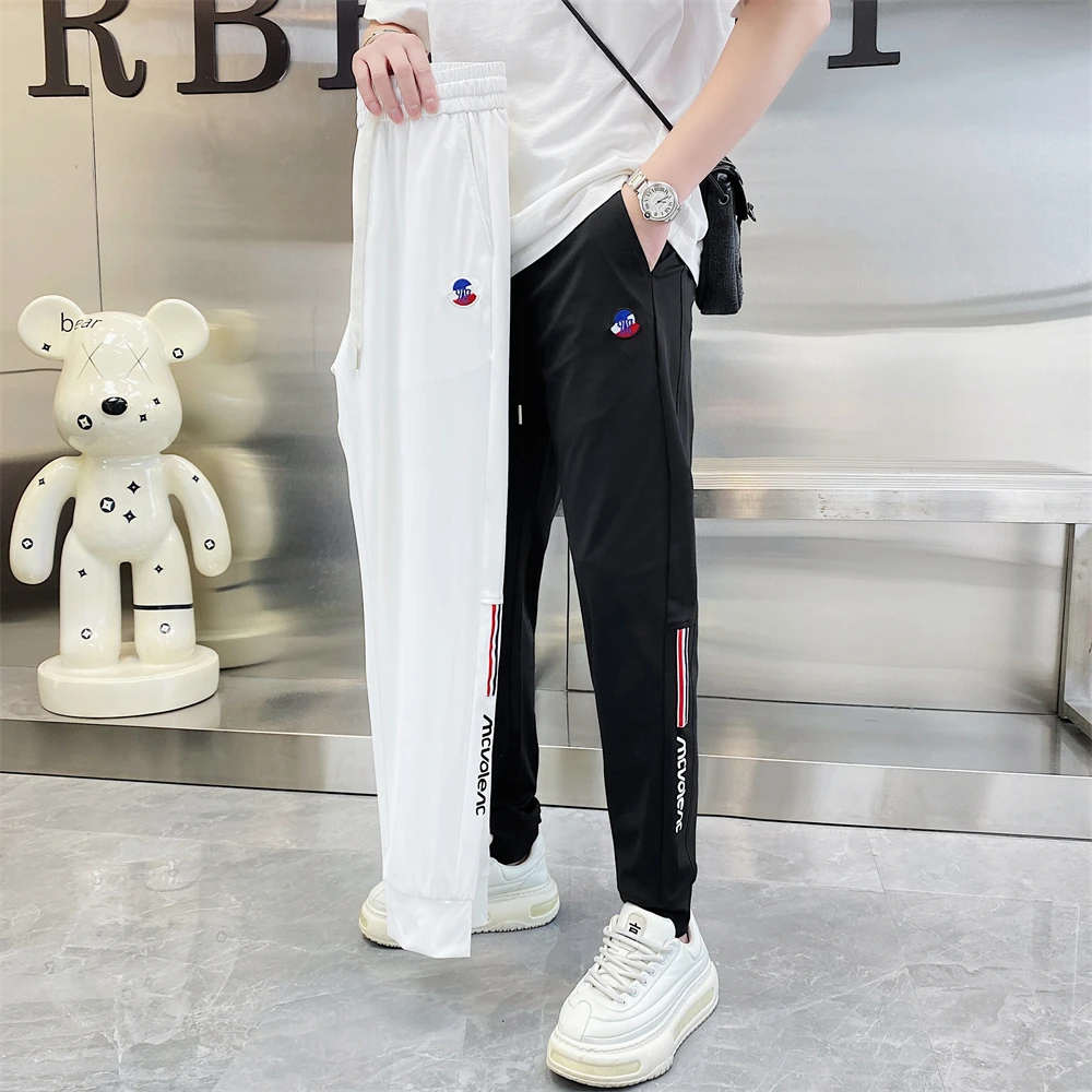 2025夏季新款男士潮流时尚束脚裤个性百搭简约休闲裤日常轻奢男裤