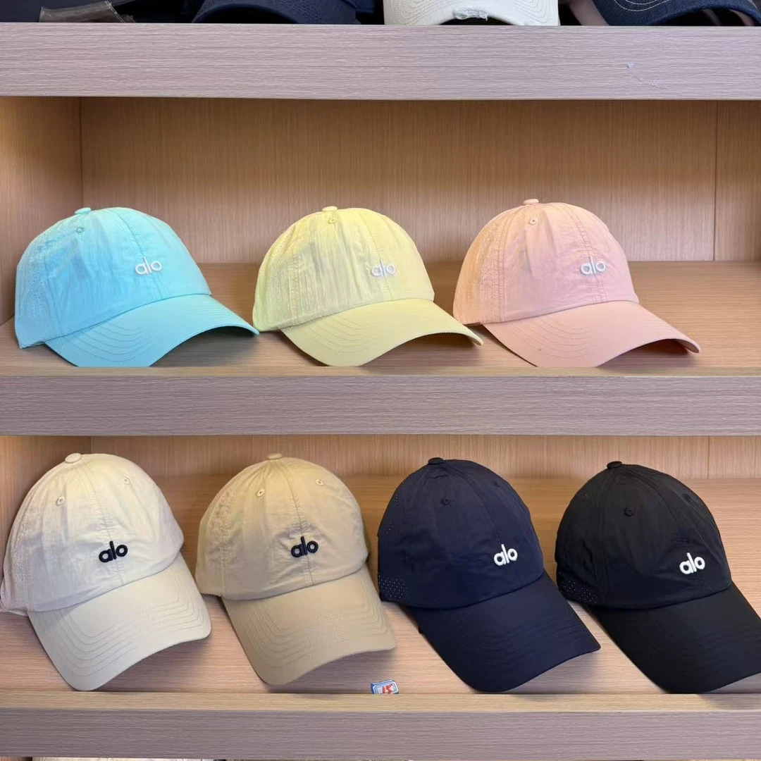 春夏新款速干棒球帽alo显脸小轻薄透气网孔休闲百搭刺绣鸭舌帽