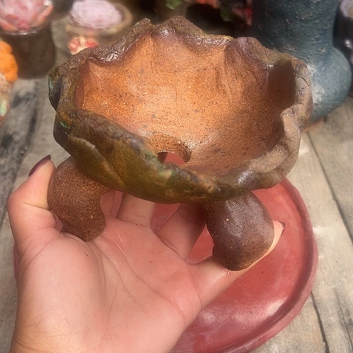 手工粗陶高温花盆