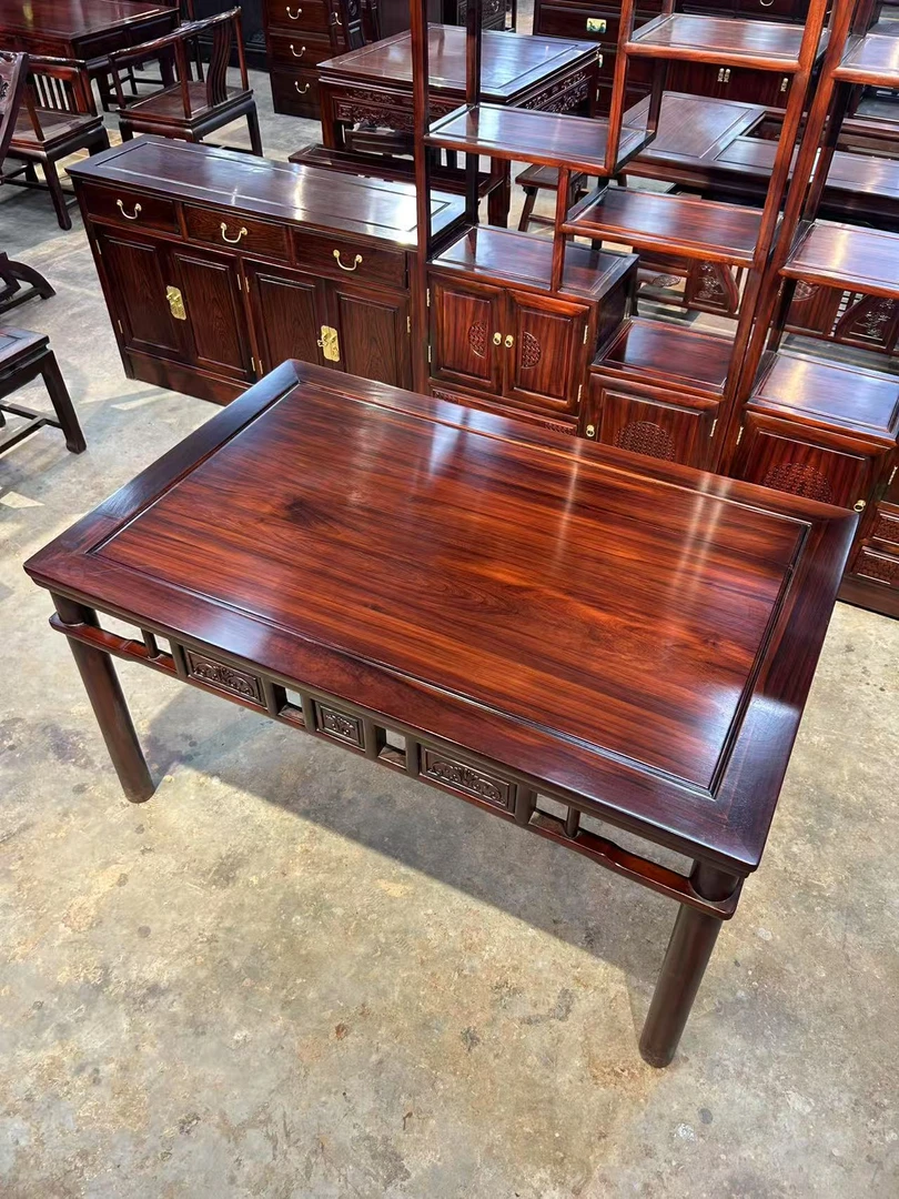 （远）(长餐桌单台)餐桌椅套装-酸枝木女王推荐长方形家用别墅