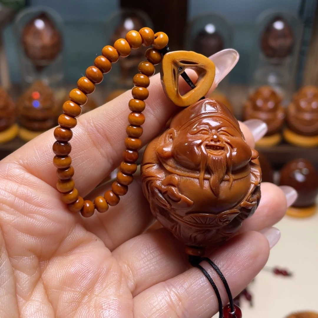 佛螺菩提吊坠玉华财神富贵脸链子一套