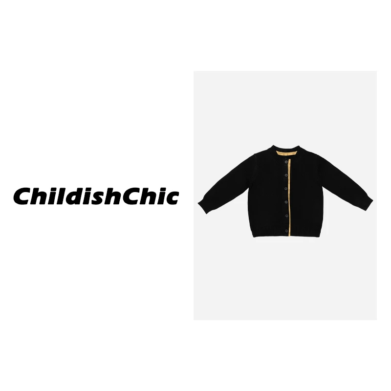 【ChildishChic高定童装】成人款春季新款格纹毛衣设计款针织衫