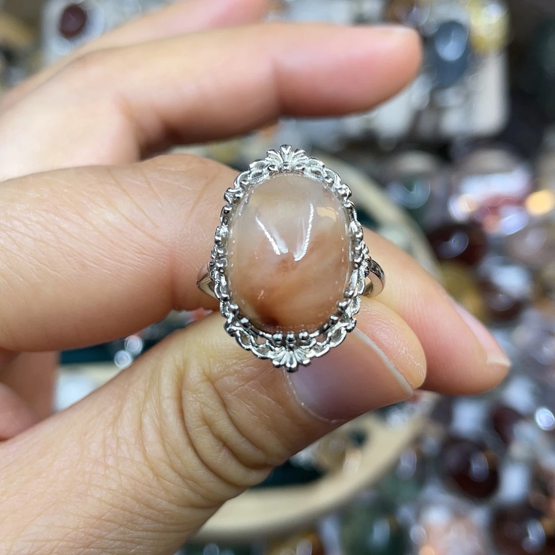 【闪购商品】银S925镶嵌珠宝半成品水晶戒指