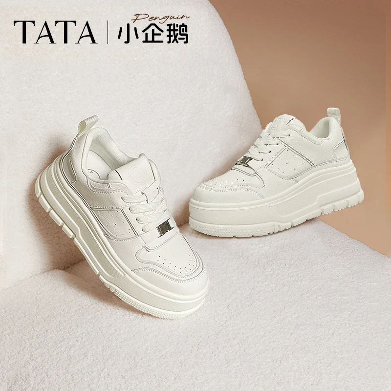 TATA他她小企鹅厚底小白鞋女鞋春季新款松糕板鞋休闲鞋GMX01AM5