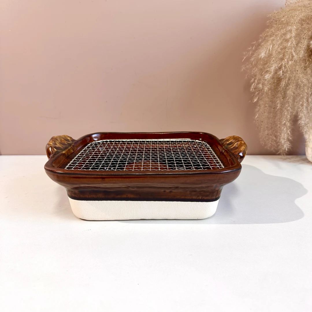 【信乐烧 糖釉色面包锅】日本进口信乐烧陶土面包锅家用明火碳火