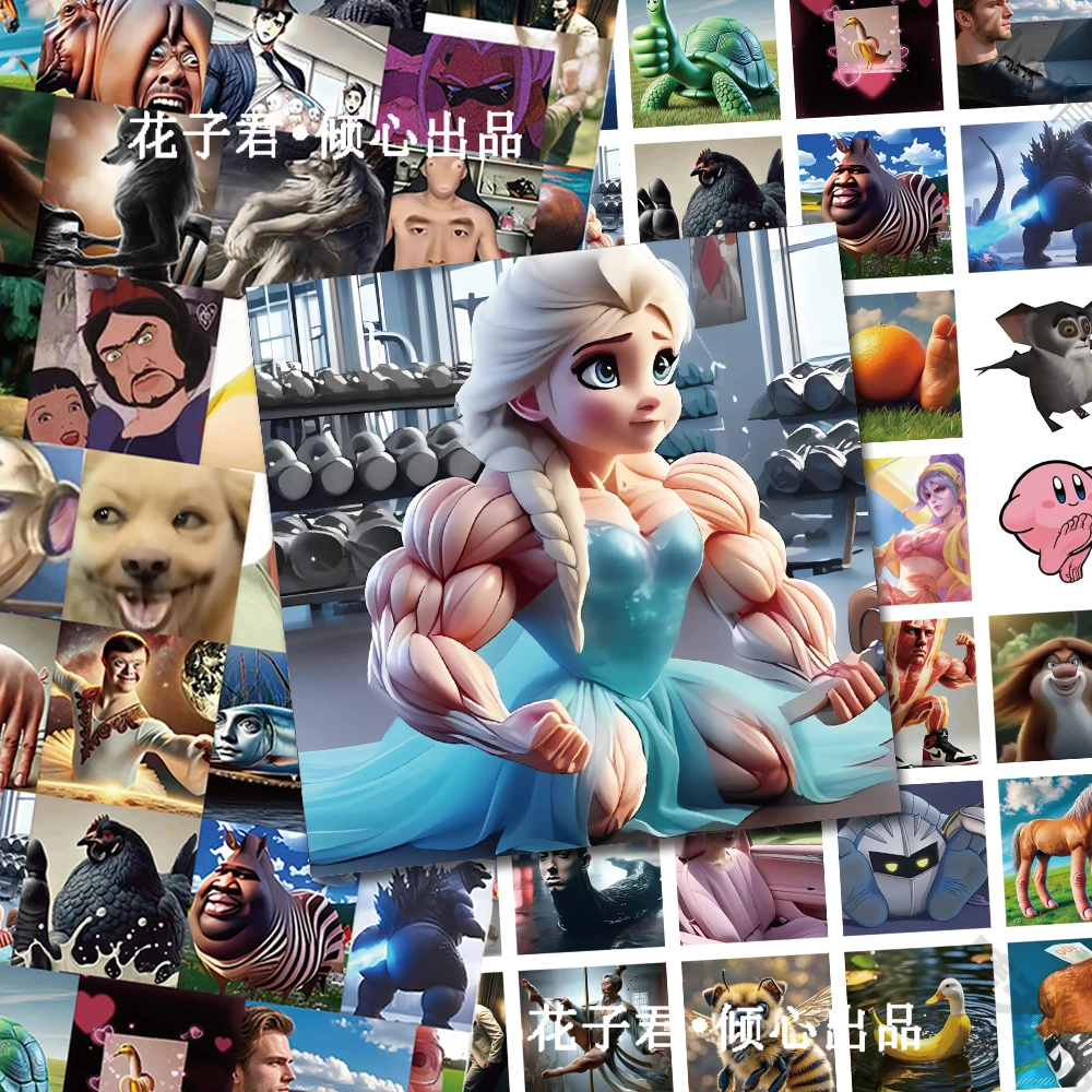 创意小贴纸贴画意义不明的表情包贴纸搞笑沙雕发疯下楼梯小人贴纸