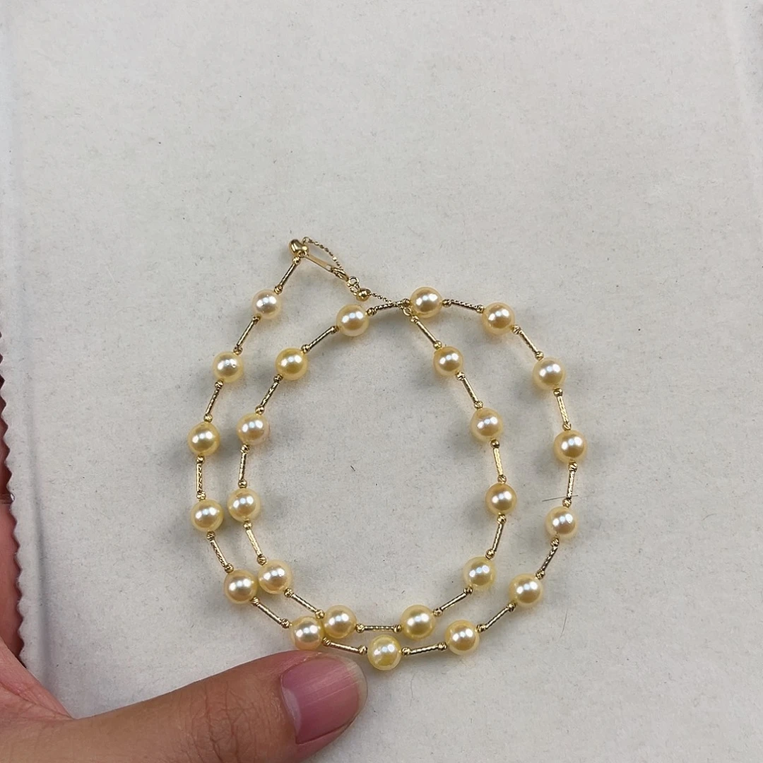 颈饰18K金镶嵌海水珍珠