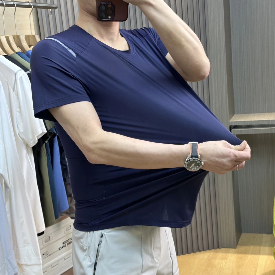 户外训练衣@速干高弹透气面料 全身疏孔 夏季男子运动排汗短袖T恤