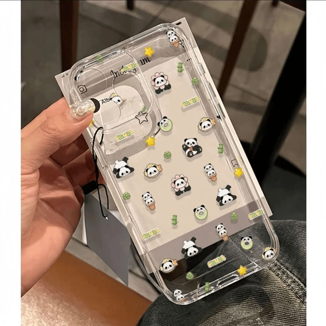 满屏熊猫头适用苹果16Plus壳iPhone15PROMAX新款14/13/12透明