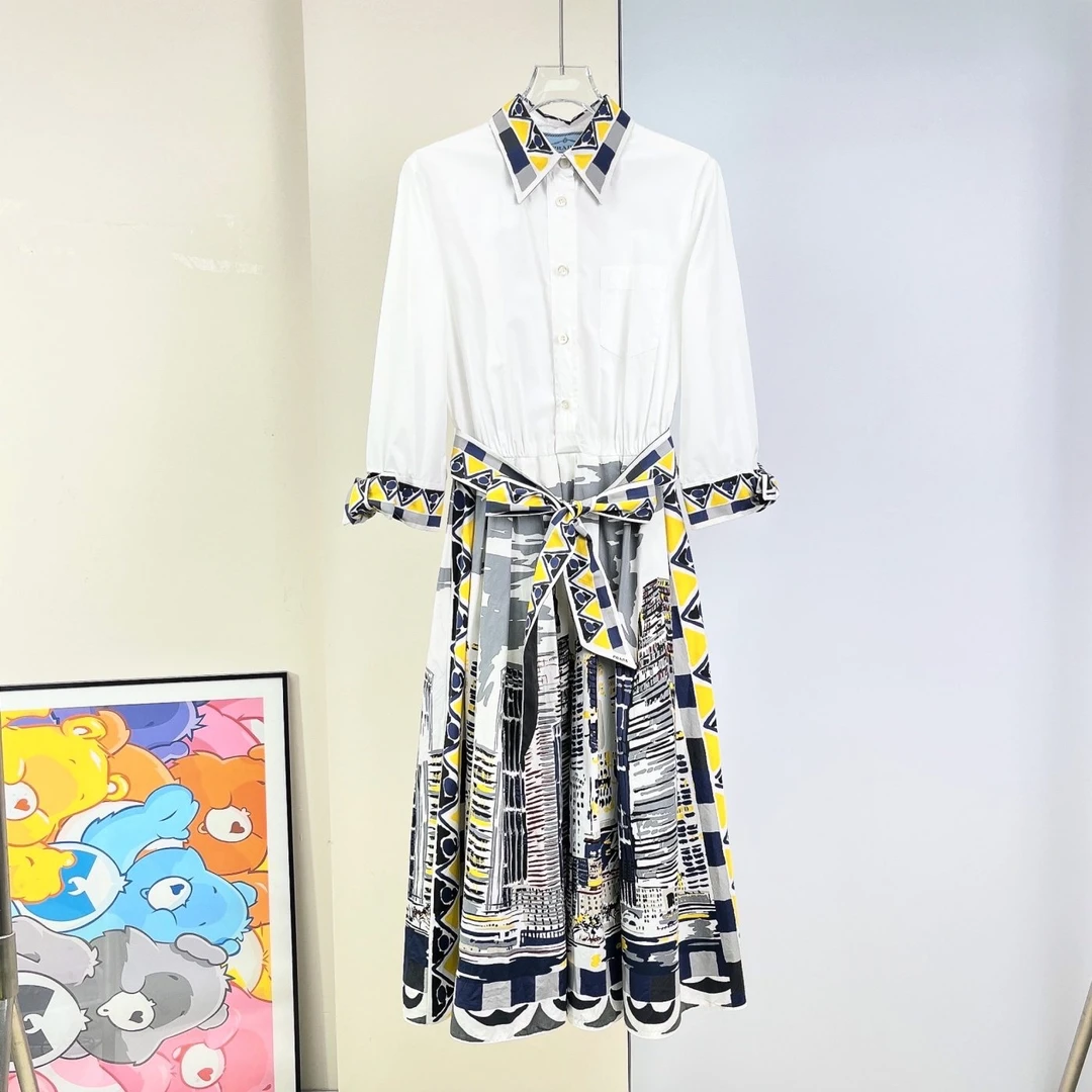 99新 Prada/普拉达 衬衫连衣裙/40码/Xsp33554