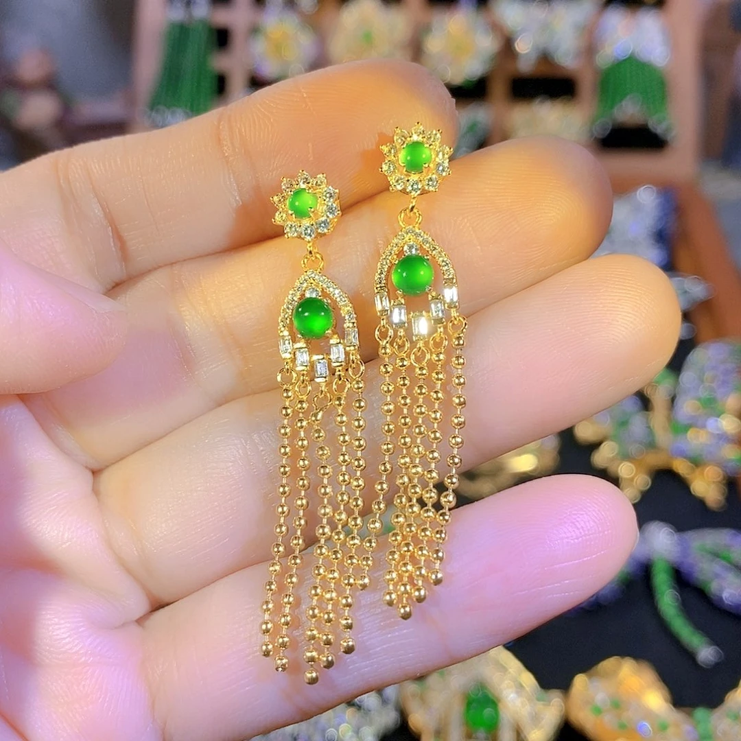 银S925镶嵌挂件翡翠