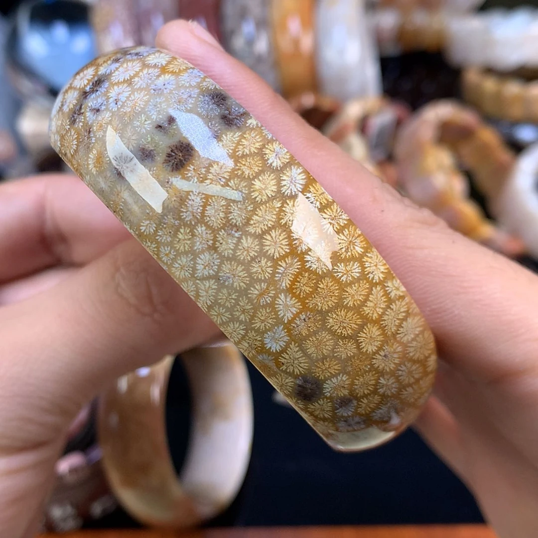 【闪购商品】颈饰未镶嵌硅化珊瑚（珊瑚玉）77号60圈金枫叶
