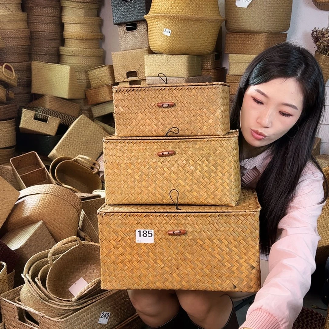 编织带草编包/草编收纳盒微瑕疵